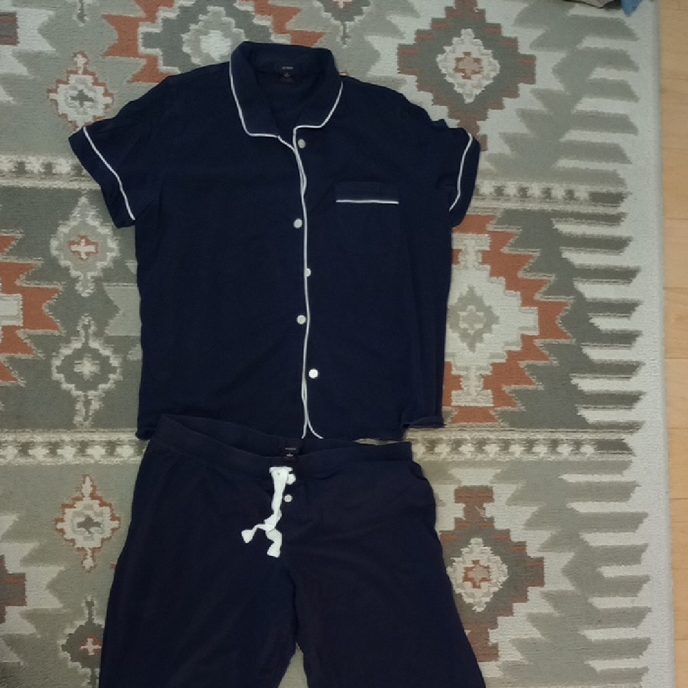 J. Crew Navy Pajama Set - L